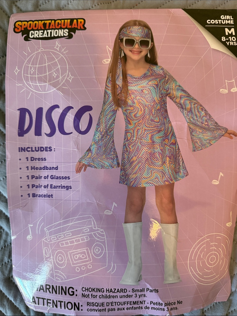 Girls' Multicolor Disco Costume Dress Set